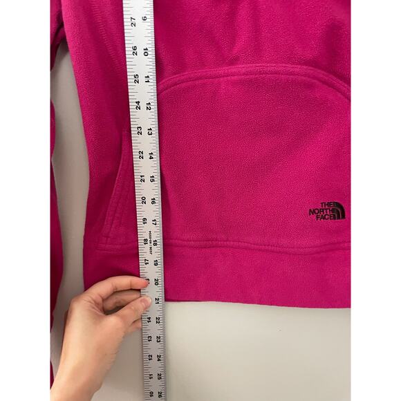 The North Face Barbie Hot Pink Outdoorsy Lounge Fleece 1/4th Zip Hoodie Jacket M - Picture 5 of 10